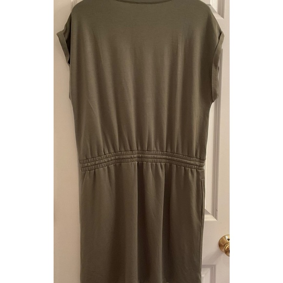 LOFT Outlet Drawstring Pocket Dress - Size XL - Olive Green - Picture 3 of 12